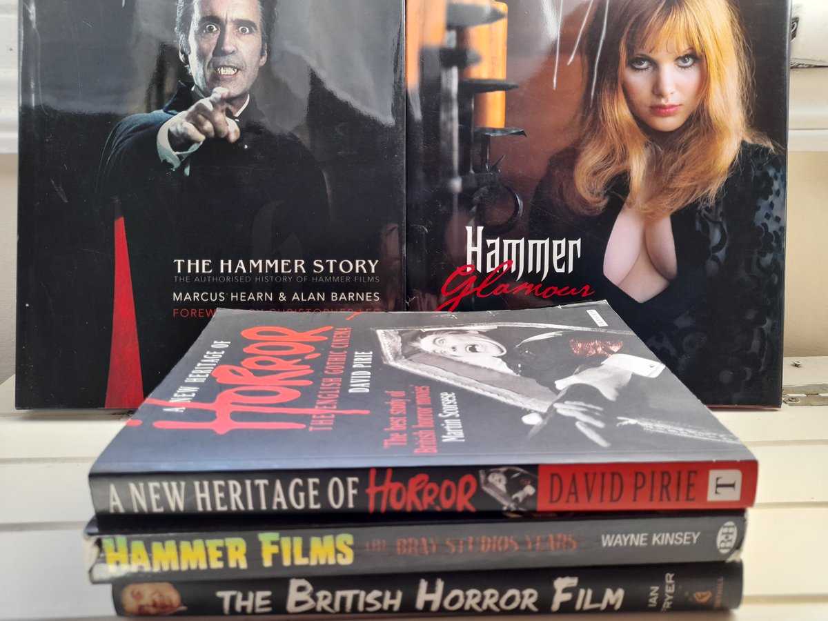 JamesStoorie's tweet photo. Books On The British Horror Film (part 3 of 3).
The David Pirie book is highly recommended although, had it existed when I was 13, no doubt I would have adored Hammer Glamour.
#britishhorror #hammerhorror #ukhorror #gothic #filmbooks #christopherlee #madelinesmith #davidpirie https://t.co/rcNxO9NDOj
