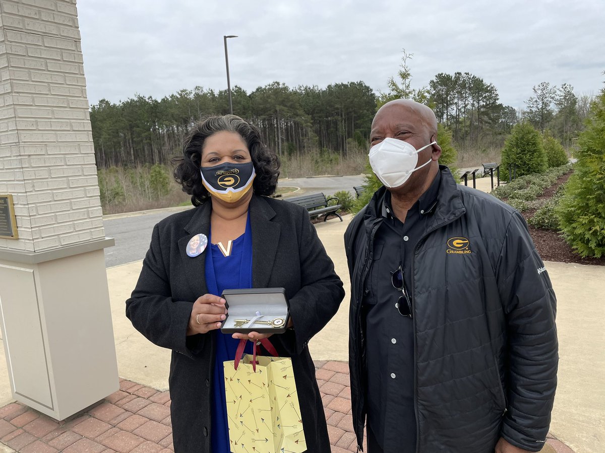 ChristopheCandy's tweet photo. We are on the ground getting out the vote at Grambling State where Candy just received the key to the city from Mayor Jones #GeauxVote #GramFam https://t.co/Z50uKbWZtq