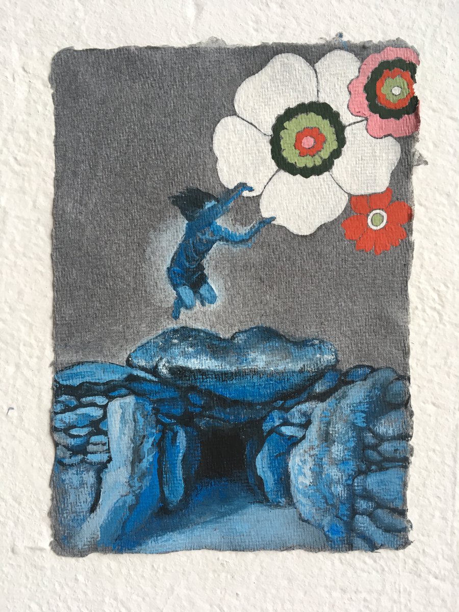 Happy Spring Equinox! #101ghoststories  Posting 101 GHost-story paintings, generally one a week.  Number 14 'Vernal Equinox' <a href="/Reweirding_/">Reweirding:</a>  <a href="/VictoriaRance/">Victoria Rance</a> <a href="/newartprojects/">New Art Projects</a> it's #WestKennetLongBarrow  @BlancSceol #SpringEquinox