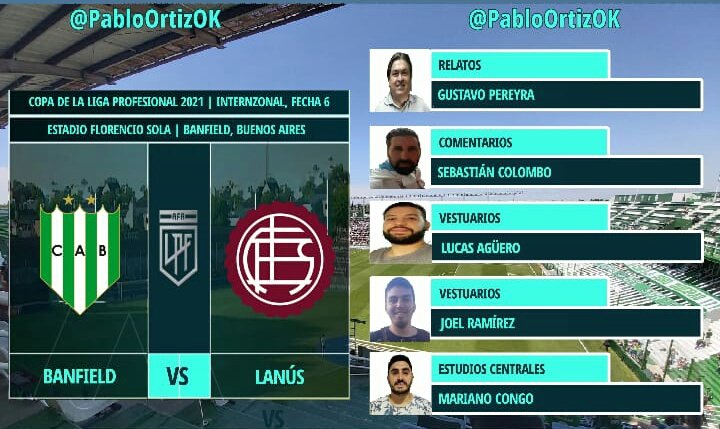 PF2026Ok's tweet photo. ¡El clásico del sur lo escuchas por @Am810Federal!

Desde las 15, arrancamos la previa de #Banfield-#Lanus.

🎙Relatos: Gustavo Pereyra
🎙Comentarios: @sebacolombo75
🎙Vestuarios: @Lucasaguero35 y @JoelRamirez1998
🎙Estudios centrales: @MarianoCongo https://t.co/VrHuQGym5k