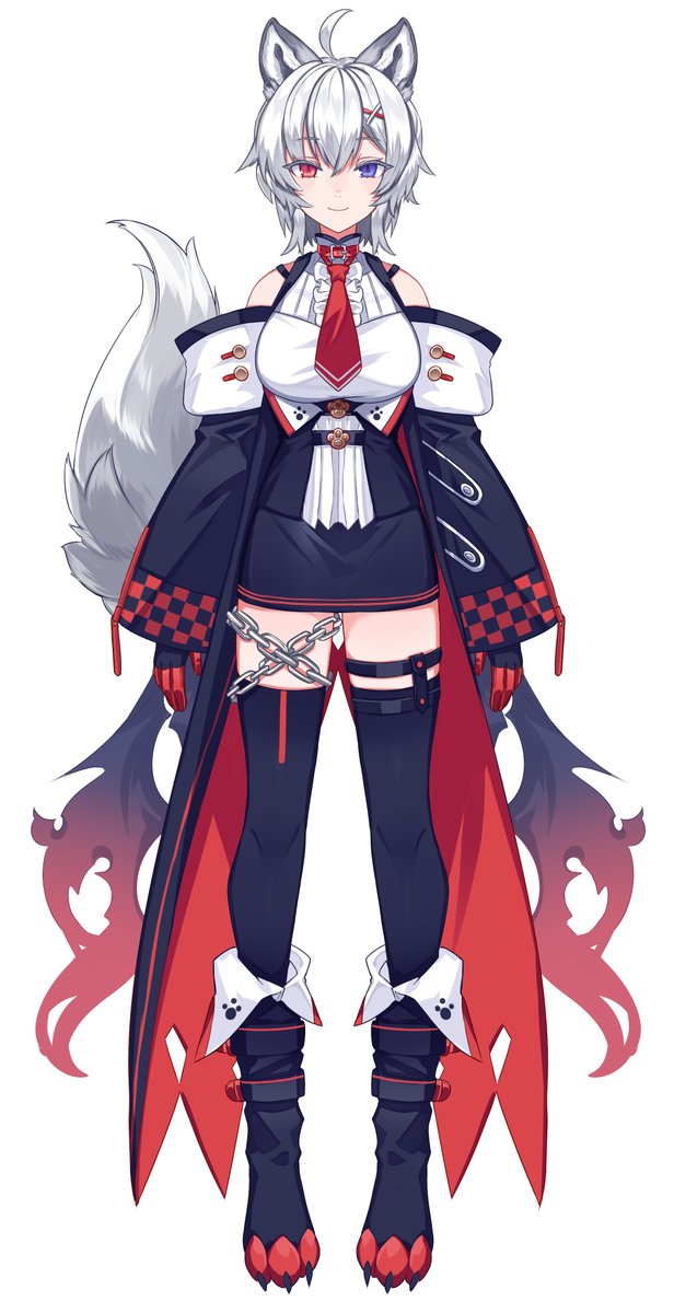 「改めまして
この度Vtuber【白狼もち】さんの
新ビジュアル担当させていただき」|まっちょこのイラスト