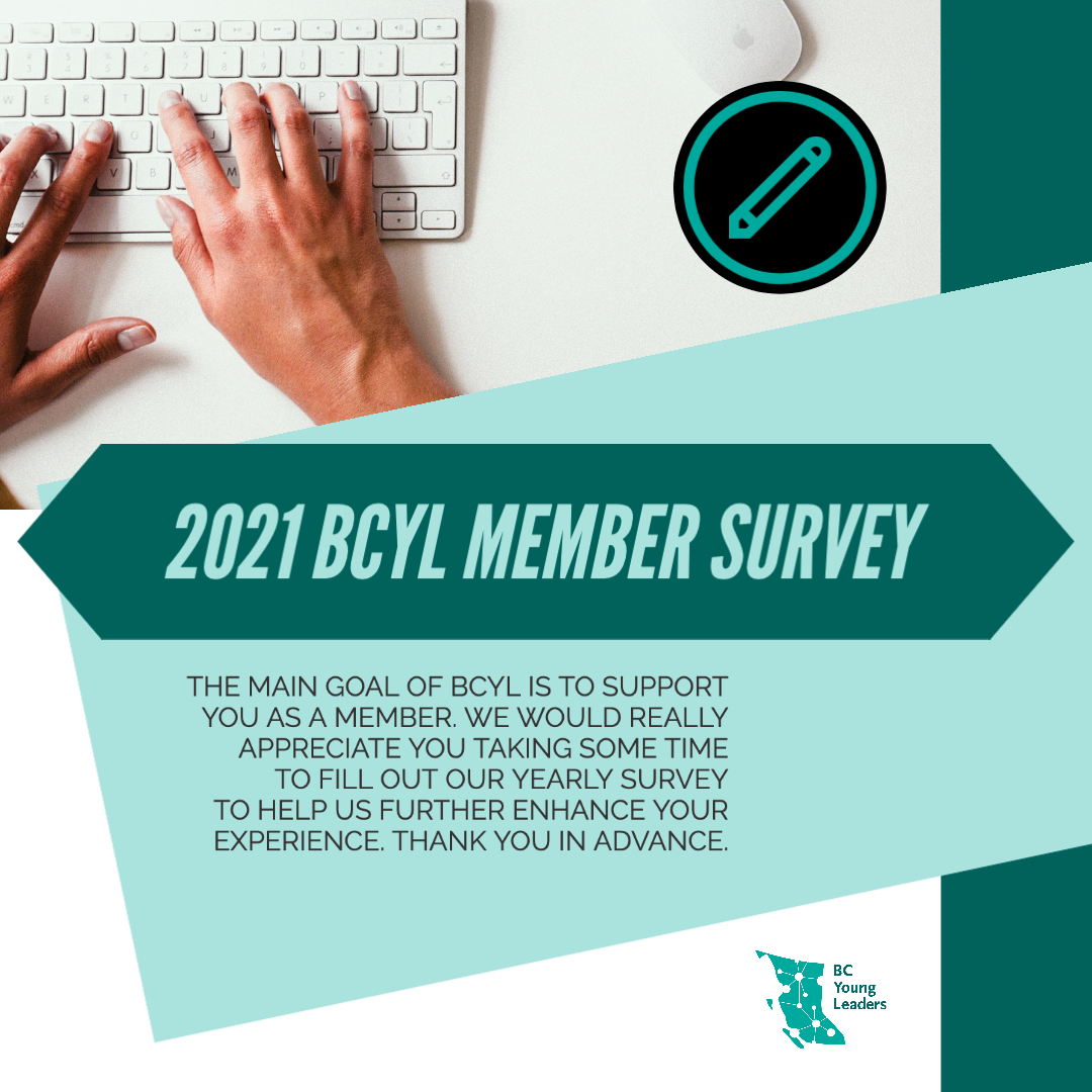 BCYoungLeaders's tweet photo. Want to have a say on the future of #BCYL events and initiatives? Please take a couple of minutes to complete our yearly survey. Thank you for your time! #BCCreditUnions #BCYoungLeaders

https://t.co/kdZ81Is1Hm https://t.co/FxHXtRc2mX
