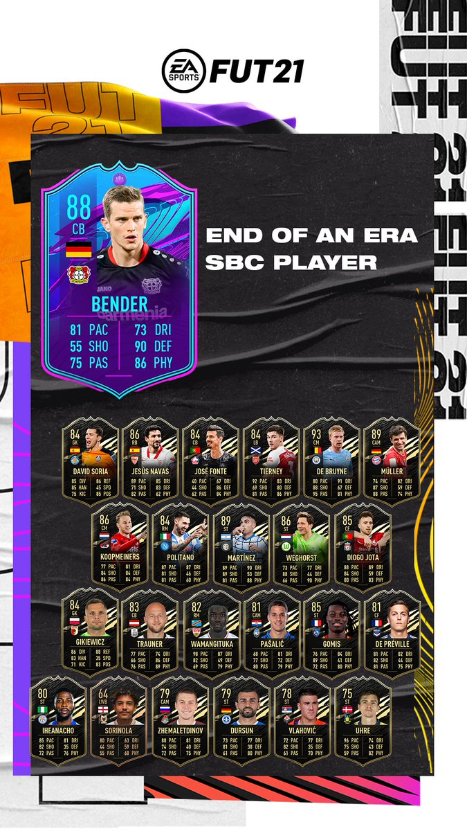 EASPORTSFC's tweet photo. All good things must come to an end.

New End of an Era Squad Building Challenges are now live in #FUT.

#FIFA21 https://t.co/LJwO9ORY5r