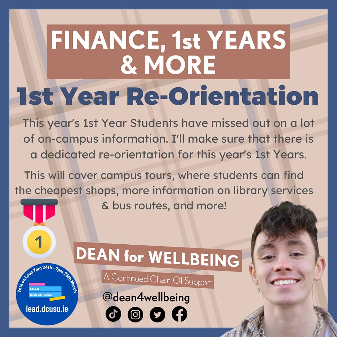 dean4wellbeing's tweet photo. 🥇 Finance, 1st Years, &amp; More 🥇

Voting opens on Wednesday on loop from 7am! 

👨‍🎓 First Year Re-Orientation

💶 Fund for Students Who Can't Access SUSI / SAF 

📩 Wellbeing Check-In https://t.co/a6zy3eZWnc