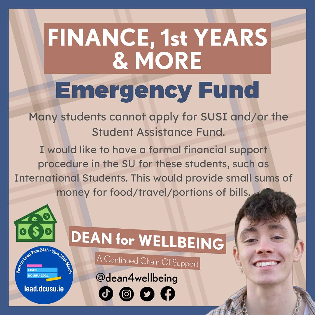dean4wellbeing's tweet photo. 🥇 Finance, 1st Years, &amp; More 🥇

Voting opens on Wednesday on loop from 7am! 

👨‍🎓 First Year Re-Orientation

💶 Fund for Students Who Can't Access SUSI / SAF 

📩 Wellbeing Check-In https://t.co/a6zy3eZWnc