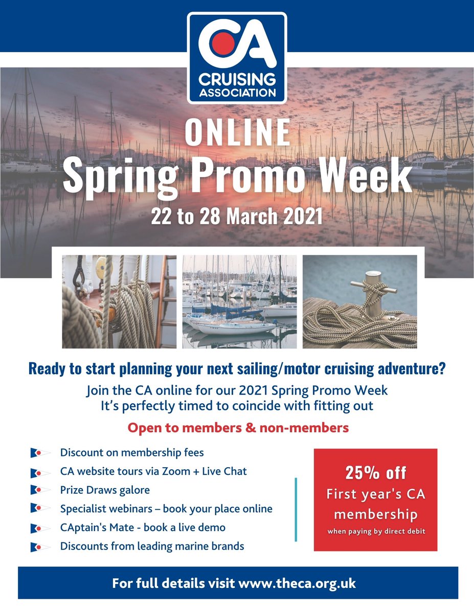 Cruising_Assoc's tweet photo. We‘re very excited about the start of our Spring Promo Week on Monday!  Many options are available to non-members including 3 free webinars &amp; Zoom one-to-one virtual ‘tours’. Check us out! https://t.co/nO7pC2faxI #CAPromoWeek #SpringPromoWeek #opentoall https://t.co/XMoayMMZpe