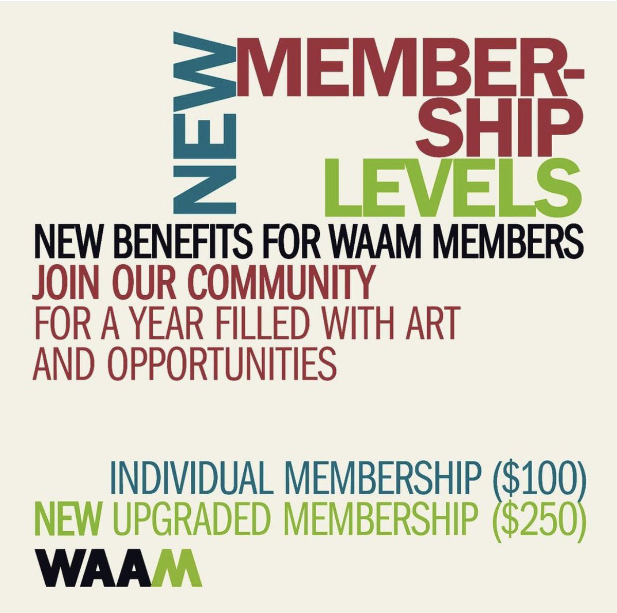 WAAM has so much planned for 2021 online and in the galleries. After this difficult year, art is here for us all. 
Artists, collectors and supporters, please join us. 
woodstockart.org/membership/