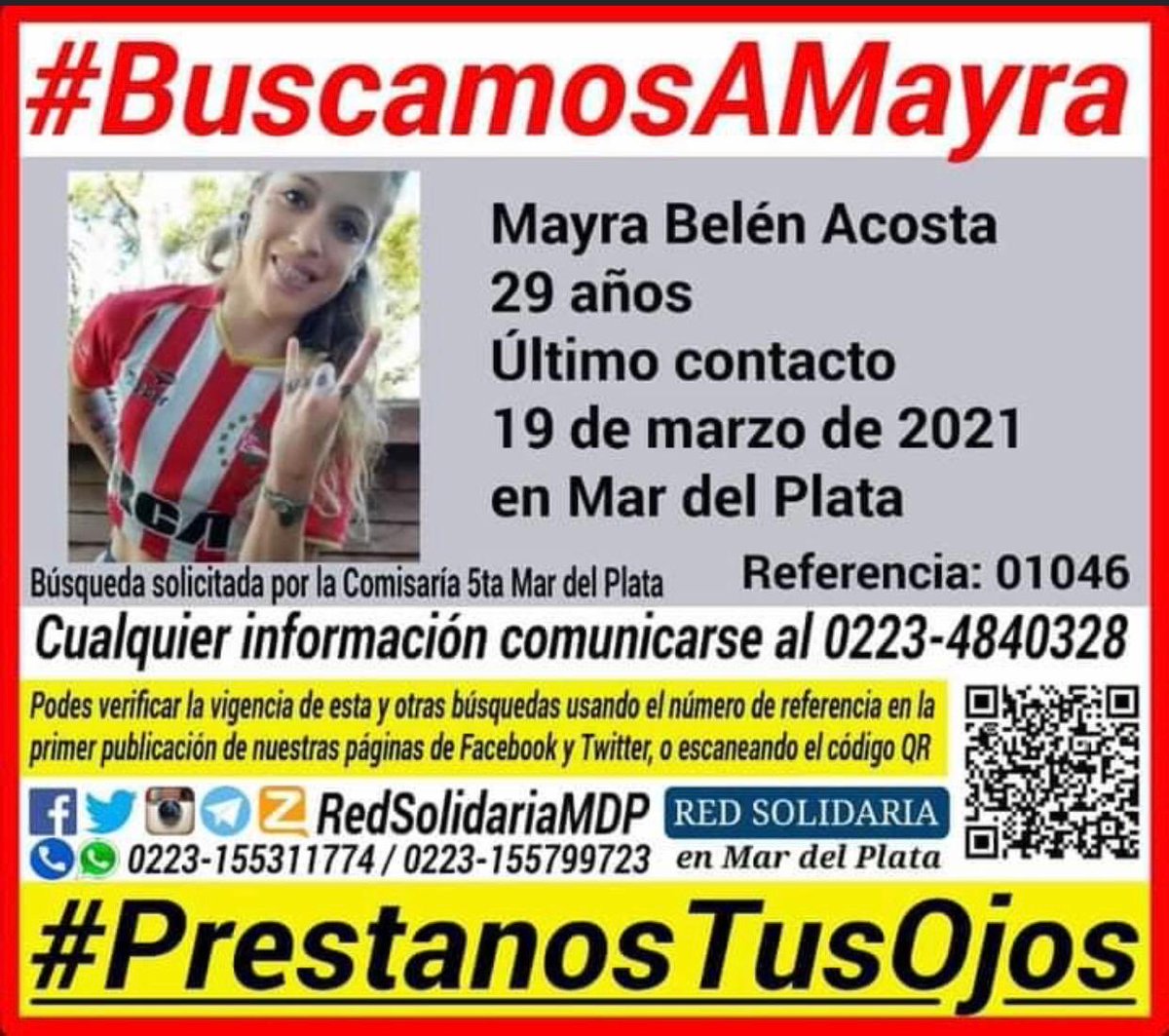 estaciclisis's tweet photo. Atención Mar del Plata #BuscamosAMayra https://t.co/rzLNnstfy9