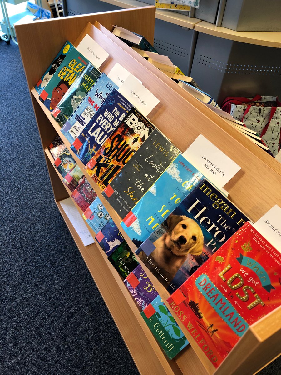 Managed to get 3 mobile libraries out this week with the help of my wonderful pupil librarians. Lots of new books and recommended reads. Lovely to see so many year 9s coming out for a book! @StHildasCE @uksla_Mersey