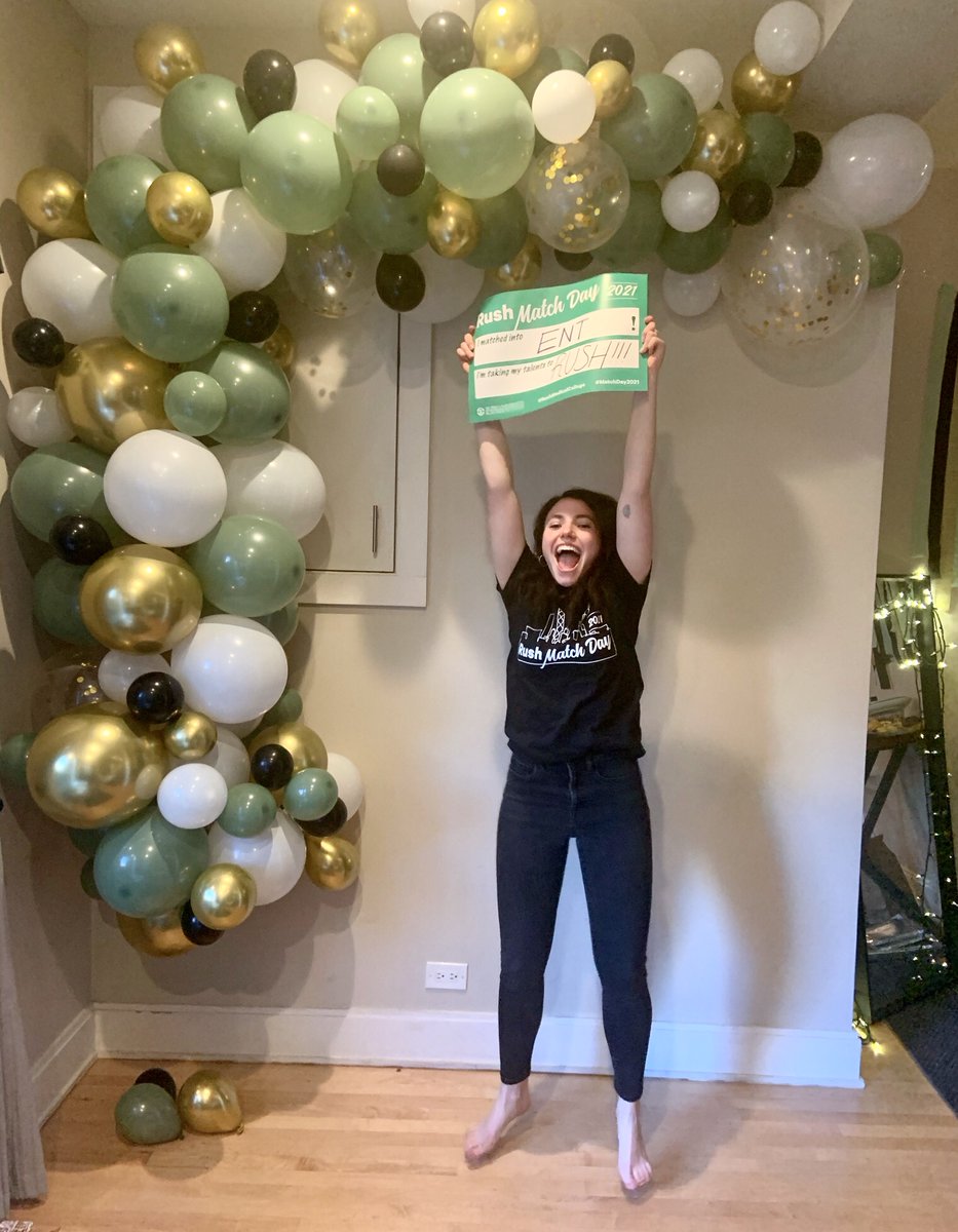 JamieMasliah's tweet photo. Feeling SO lucky and grateful to match ENT at my home program and number one choice!! @RushMedical @rush_oto #Match2021 https://t.co/Cp5D3fgiV0