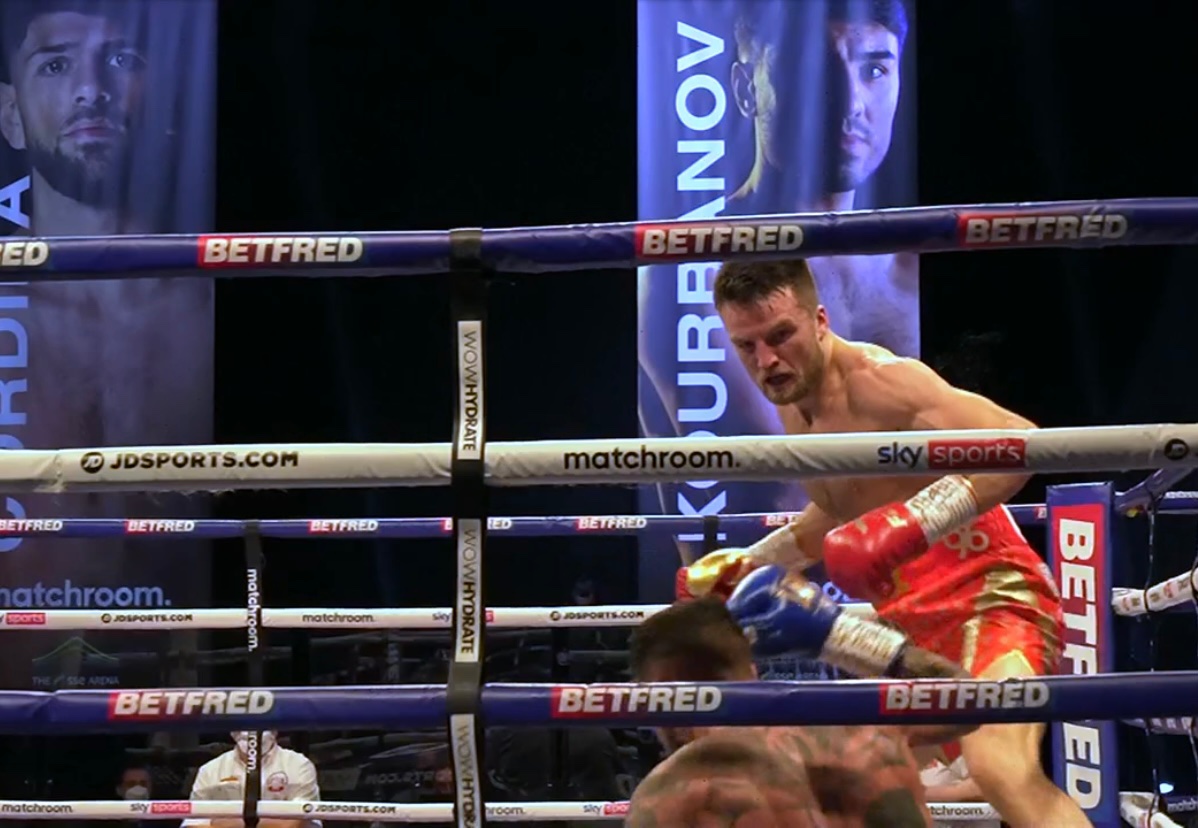 The_FightWire's tweet photo. 🥊🇬🇧 FOWLER FLOORS FORTEA IN 3

@afowler06 produces a devastating ending to stop Jorge Fortea in three rounds.

Fitzgerald revenge and Garcia for the European Title mentioned as possibilities next?

#FowlerFortea 
#OkolieGlowacki https://t.co/HY6bIclmmJ