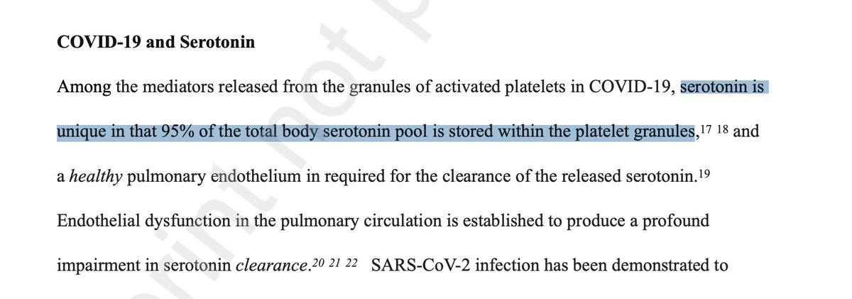 Did you know that 95% of your body's serotonin is stored in your platelets? Almost nobody pays attention to this and it could be the key to curing severe covid.