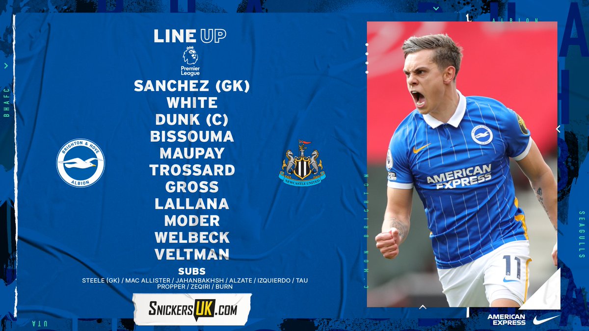 The Albion team to face Newcastle