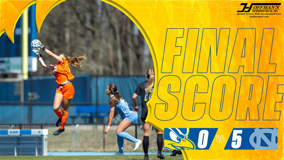 DelawareWSOC's tweet photo. FINAL | The #BlueHens go toe-to-toe with the nation's elite, but UNC takes the match 5-0.

Delaware hosts Hofstra next Saturday, March 27 at 4 p.m. https://t.co/rkSIHt3CUz