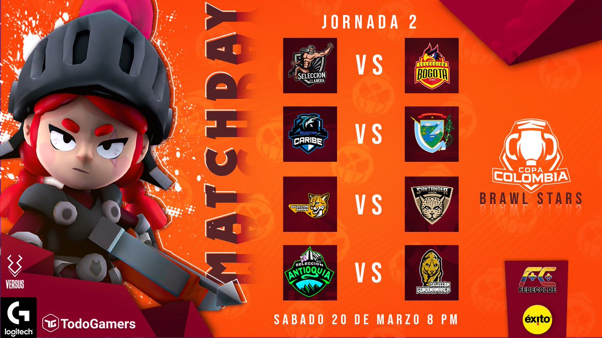 JORNADA 2 BRAWL STARS

En esta segunda fecha vamos a vivir muchas emociones a nivel nacional, en donde habrán grandes duelos y reinvindicaciones por parte de muchos.

Hora: 8:00 PM
Directo: youtube.com/FederaciónColo…

#TodosSomosFedecolde #VivaCopaCol