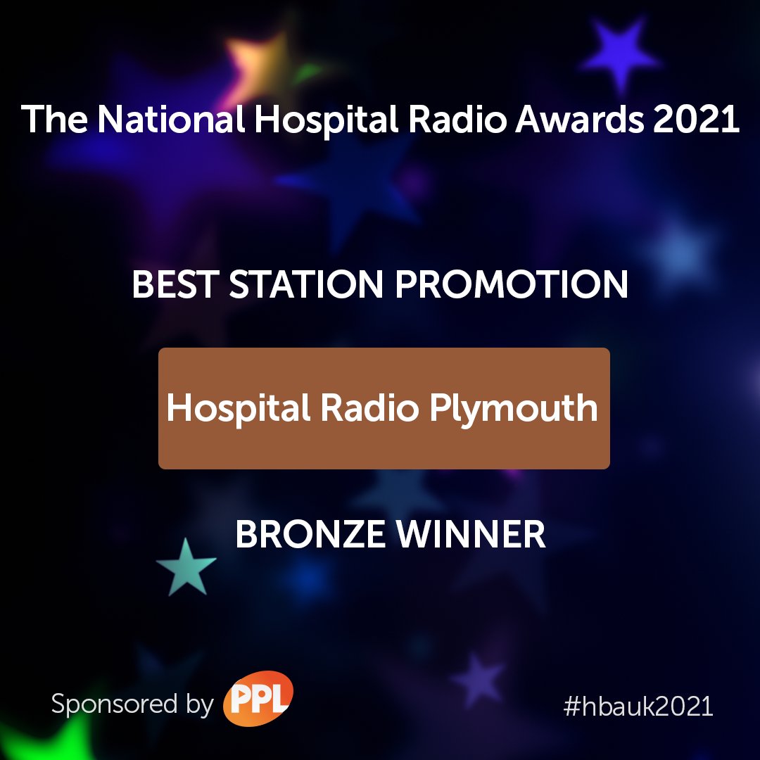 Hospital Broadcasting Association (@thehbauk) on Twitter photo Best Station Promotion. Sponsored by <a href="/PPLUK/">PPL</a>
GOLD <a href="/hr_chelmsford/">Hospital Radio Chelmsford</a>
SILVER <a href="/RadioClat1386AM/">Radio Clatterbridge 🔊 Listen online and on 1386am</a>
BRONZE <a href="/hospitalradio/">HRP - Hospital Radio Plymouth</a> Plymouth
Congratulations! #hbauk2021 Best Station Promotion. Sponsored by <a href="/PPLUK/">PPL</a>
GOLD <a href="/hr_chelmsford/">Hospital Radio Chelmsford</a>
SILVER <a href="/RadioClat1386AM/">Radio Clatterbridge 🔊 Listen online and on 1386am</a>
BRONZE <a href="/hospitalradio/">HRP - Hospital Radio Plymouth</a> Plymouth
Congratulations! #hbauk2021