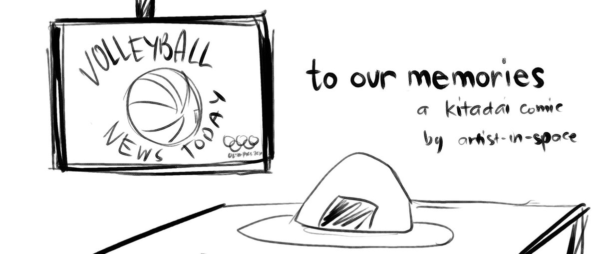 Capta1nDaichi's tweet photo. To our Memories: a #kitadai comic where #daichi passes by Onigiri Miya and meets #kitashinsuke; both reminisce (and are very proud) about the teams they've led.
Also feat. #OsamuMiya yelling about his brother, and getting a crisis over Kita smiling with Daichi https://t.co/IPhEWZau6t