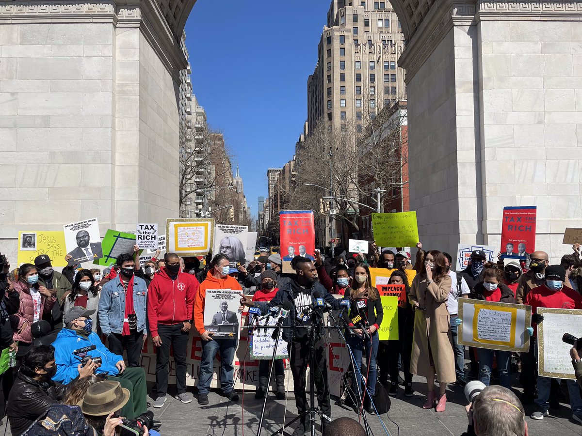 LindseyBoylan's tweet photo. THREAD: Today we came together in Washington Sq. Park to demand leadership and action from our legislature. #ImpeachCuomo #TaxTheRich #InvestInOurNY https://t.co/57CpziK0WW