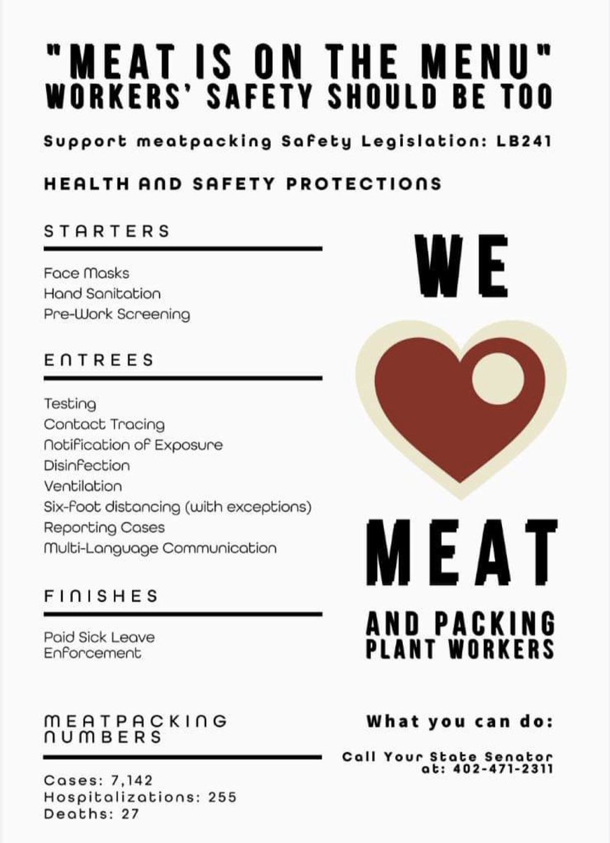 UnityInActionNE's tweet photo. #meatonthemenu  #protectworkers https://t.co/xEY1kdtPHY