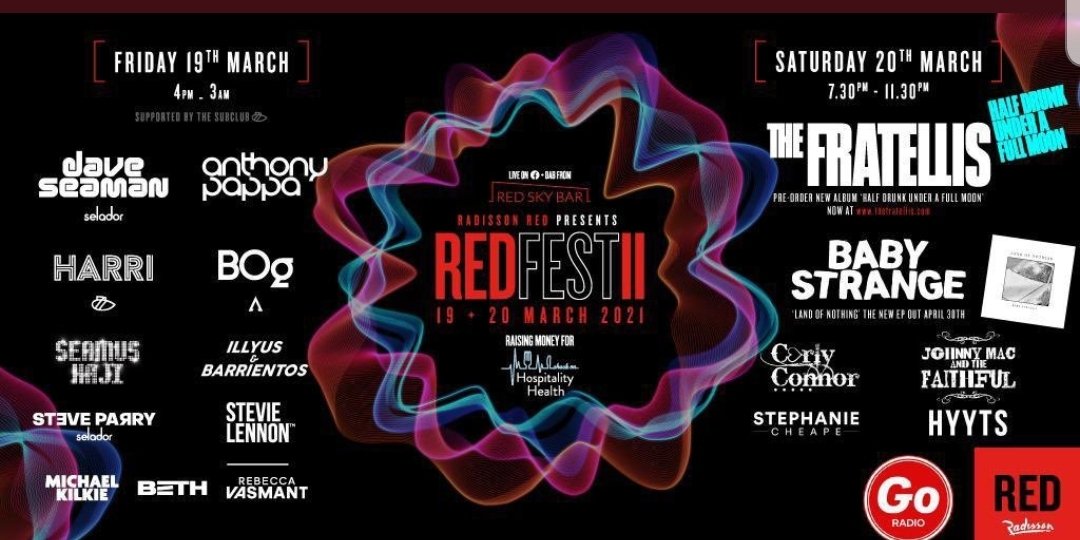 MusicGrassroots's tweet photo. Tune in to REDFESTII at the @RadissonREDGla NOW to watch the amazing @CarlyLConnor followed by a whole host of Scottish talent including @BABYSTRANGEX and @TheFratellis 🙌🤩 #satnightsorted https://t.co/1I0vz12Dnl