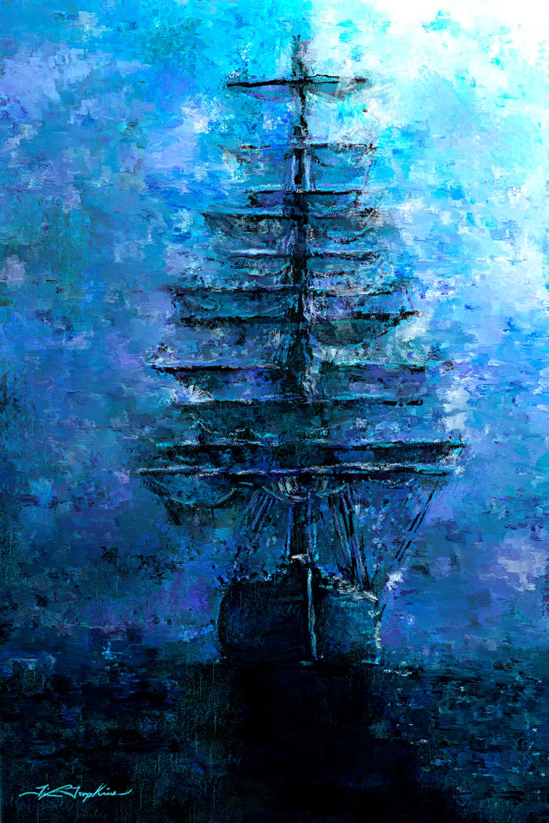 PaintHistory's tweet photo. "Out of the Fog" painted by Tim Tompkins from PaintHistory. #contemporaryart #artwork #painting #paintings #artgallery #fineart #artist #gallery #portrait #portraitpainting #portraits #museums #museum #portraiture #history #portraitures #magazines #historical #oldship #ship https://t.co/USI6Ug4EBn