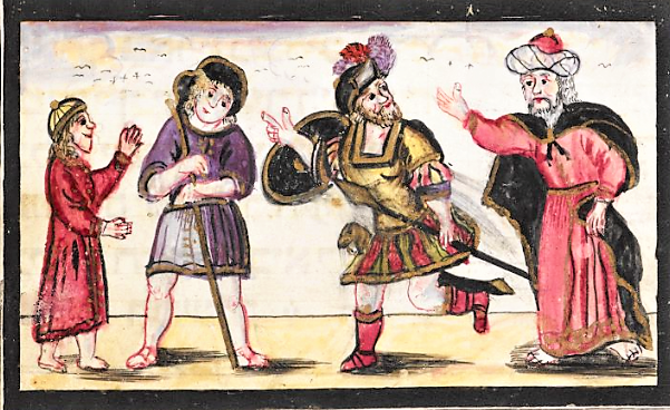 BL_HebrewMSS's tweet photo. The Hagadah tells of Four Sons: one wise, one wicked, one simple, and one who doesn't know how to ask questions. Here they are in a 1740 Passover Hagadah created by the scribe-artist Ya'akov Sofer of Berlin
#HebrewProject #LetsGetDigital #BLFromHome
https://t.co/qT1RN7kVPM https://t.co/IKtmgqmXgq