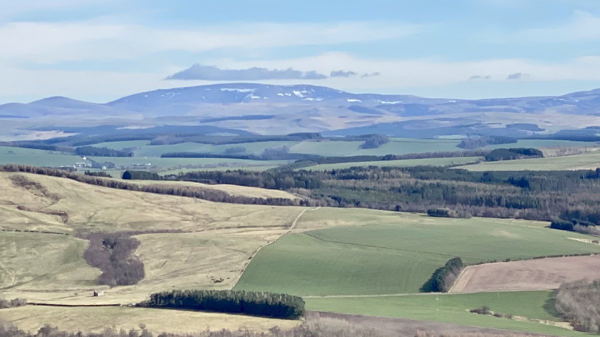 Beautiful spring day today, great to #getoutside looking south from #Ruberslaw to #Cheviot on the Scotland/England border still with some snow on its north slopes. #navigation