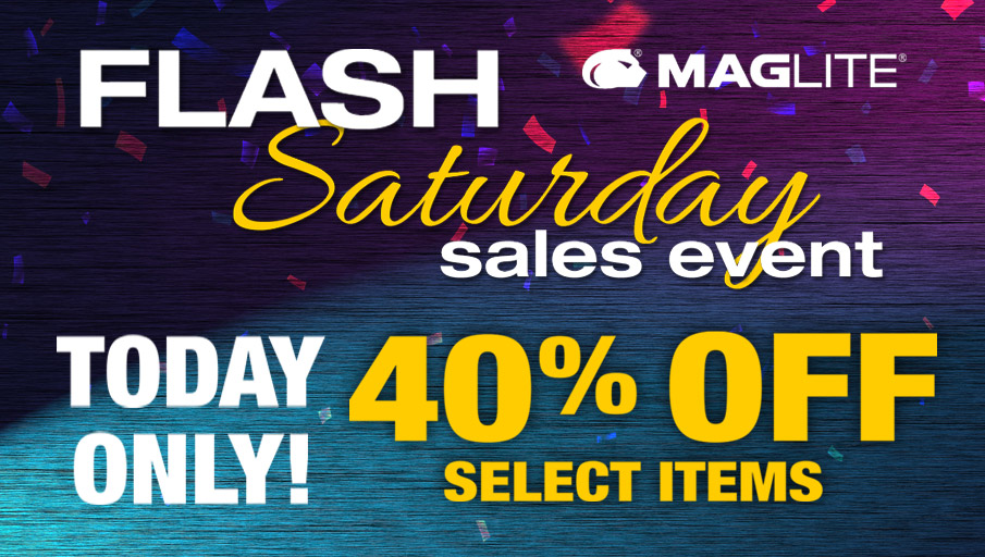 IT'S FLASH SALE SATURDAY! SAVE 40% on select Maglite products when you use promo-code "FS40" at checkout! Sale ends tonight at midnight - subject to stock on hand.  #flashsale #edcgear #sale #flashlights #maglitedeals
bit.ly/3eWW8Oh