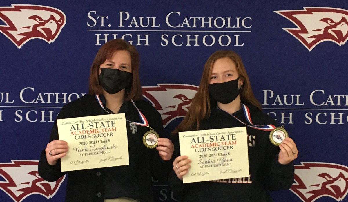 stpaulfalcons's tweet photo. Congratulations to seniors Sophia Gerst & Nina Zwolinski who were both named CHSCA All State & All State Academic for Girls Soccer. #gofalcons #NVL #ctgs https://t.co/mNsyV8v6Ln