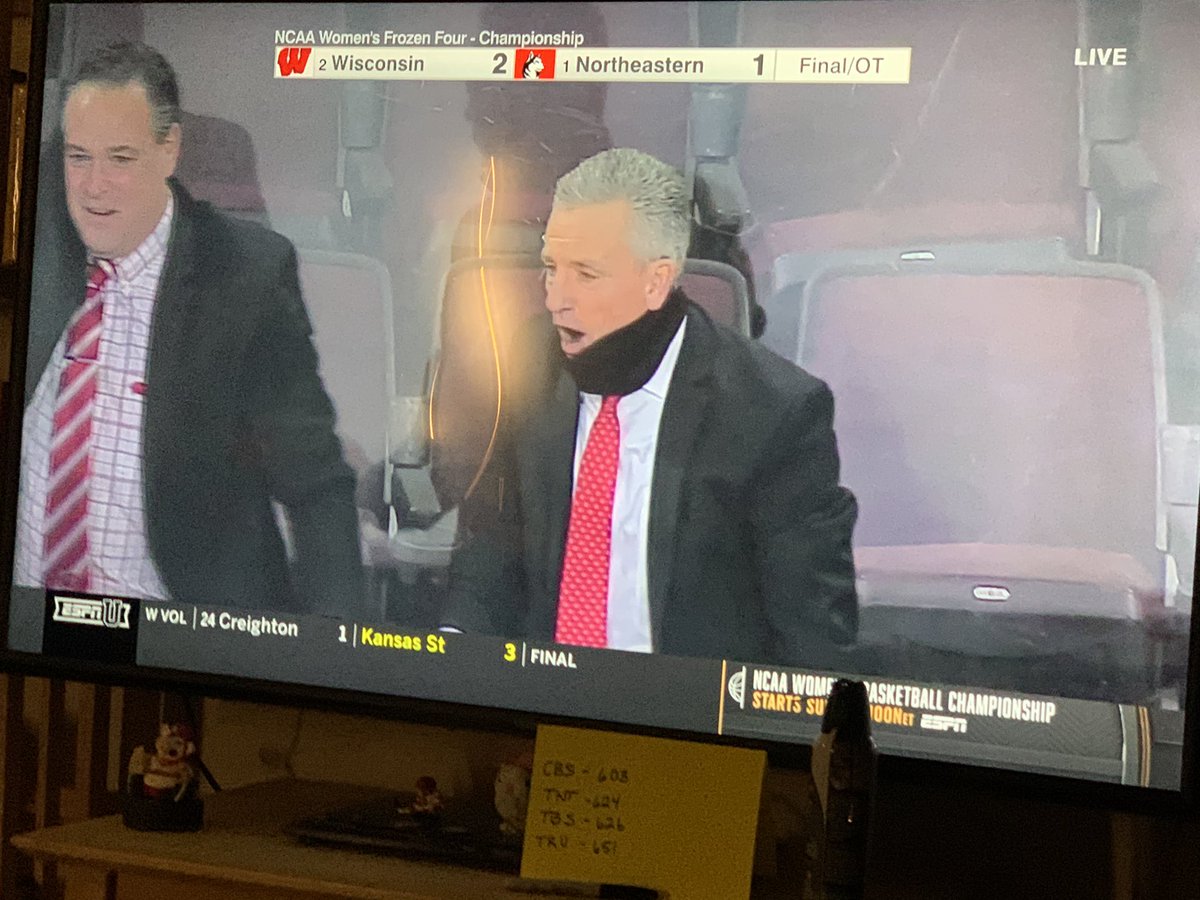 BadgersWHockey's tweet photo. Badgers win their sixth national Championship! What a goal Daryl Watts! https://t.co/octGpXs6M7