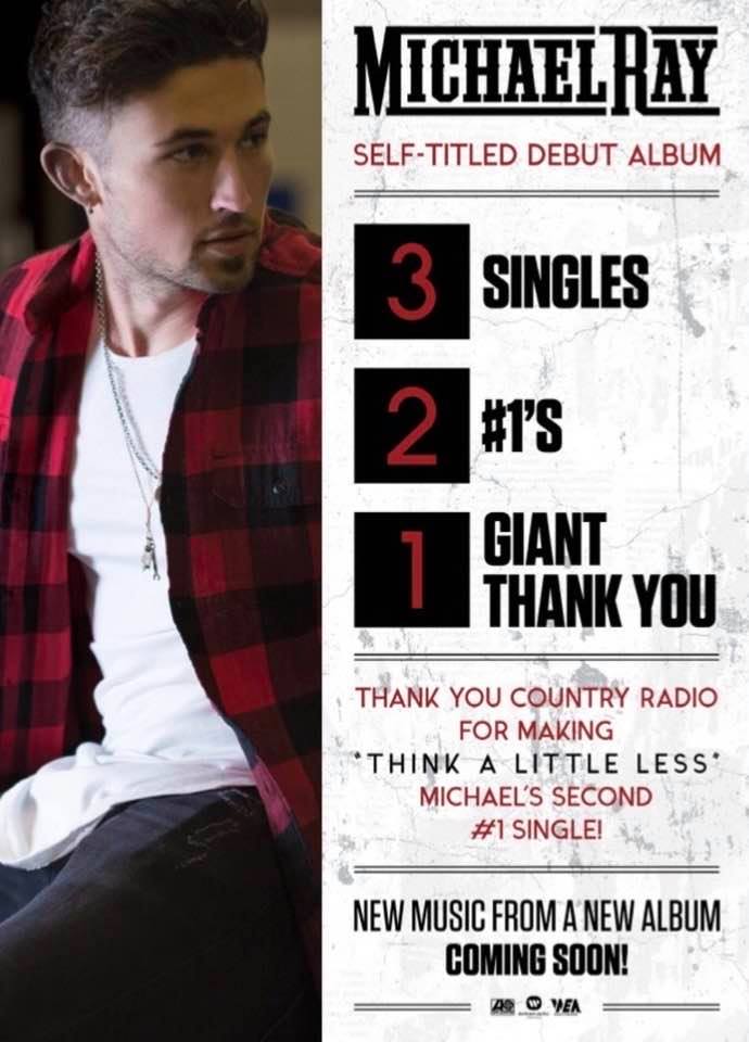 M_R_Junkies's tweet photo. *Totally forgot to do this yesterday so doing it now. Thanks for understanding.
ON THIS DAY (yesterday) in 2017 @Michaelraymusic's #ThinkALittleLess was the #1 song in country music on the Mediabase chart. #MichaelRay #1song #MediaBase #countrymusic #OnThisDay #countryradio https://t.co/CKG3wwZIuP