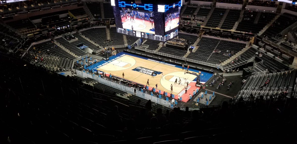 Never would have imagined watching a #1 seed play in the Big Dance, wearing a mask, in a mostly empty stadium.  Still, after the last year, grateful to have a game to watch, thrilled to be back watching in person and proud of the job Indy is doing. #RoadToRecovery #IndyCanHost