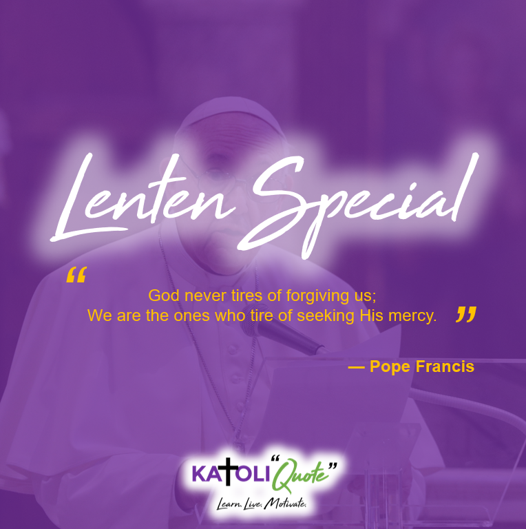 KatoliQuotePH's tweet photo. Ang panahon ng Kuwaresma ay ang oportunidad upang magnilay sa ating pagkakasala.

Tayo ay lumapit sa Kaniya at hingin ang walang hanggang pagpapatawad.

#LENTENSpecial #KatoliQUOTE #NUNSCLE5 #Kristogram #500YearsOfChristianityPH https://t.co/CZoRmtvt6T