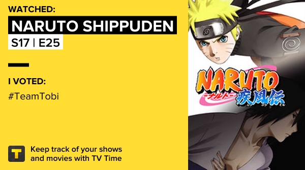 I've just watched episode S17 | E25 of Naruto Shippuden! tvtime.com/r/1HntB #tvtime