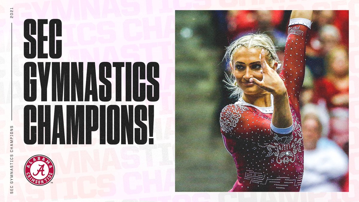 SECNetwork's tweet photo. 𝐘𝐎𝐔𝐑 𝟐𝟎𝟐𝟏 𝐒𝐄𝐂 𝐂𝐇𝐀𝐌𝐏𝐈𝐎𝐍𝐒:

@BamaGymnastics 🐘🏆 https://t.co/hZMkqiZyHn