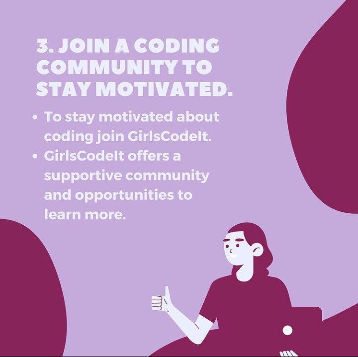 girlscodeitpv's tweet photo. Learning how to code can be difficult, boring, confusing or tiring. It takes time and persistence. Check out these tips to help improve and gain motivation in coding!!ππ
#java #python #girlscodeit #stem #womeninstem #daily #tips #coding #code #projects #community #motivate https://t.co/tC4MOxKFvL
