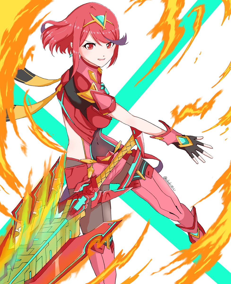 ホムラ(ゼノブレイド2) 「ホムラちゃん? 」|えりんぎのイラスト