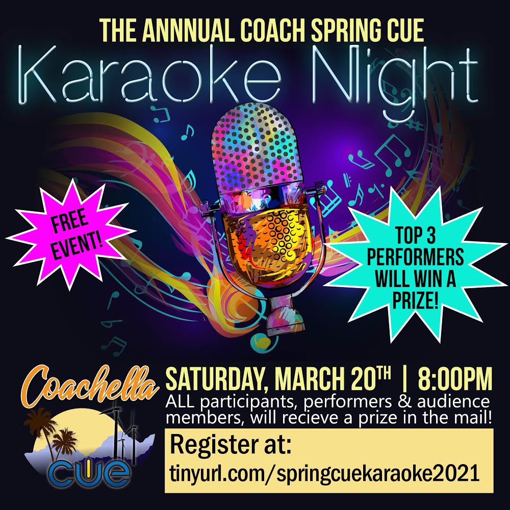 Don't miss out on @CoachellaCUE 's #SpringCUE #Karaoke night! Register now, it's free: 👇🏽 Then tomorrow join Midnight Pedagogy for a #SilentDisco at 8pm for more musical mayhem before Monday comes! tinyurl.com/springcuekarao…