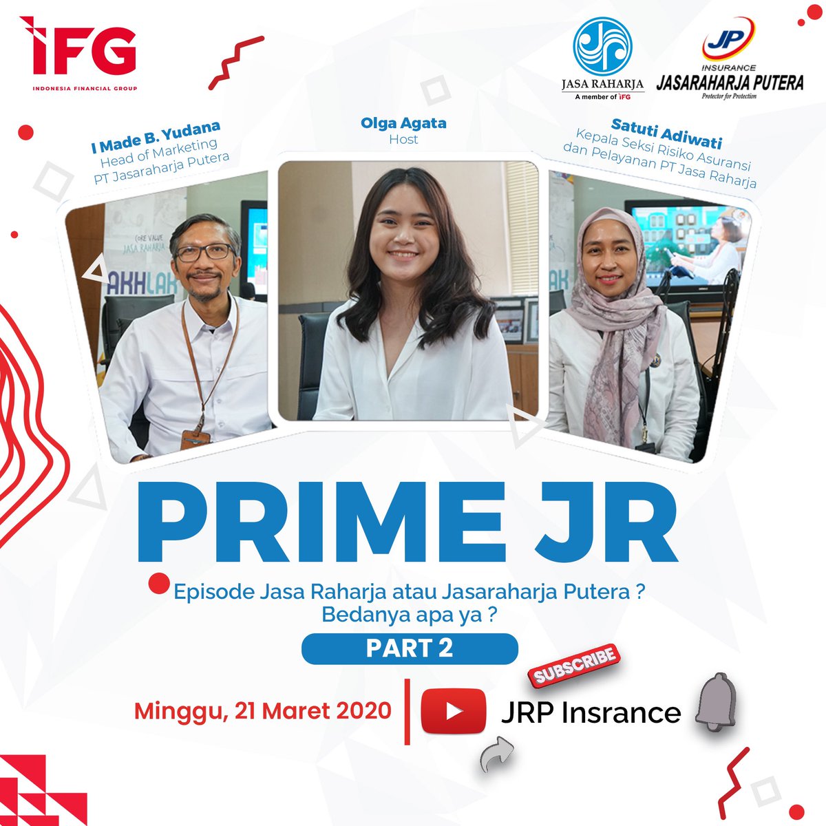 jrp_insurance's tweet photo. Hei Sobat JRP, pasti Sobat semua udah Kepo ya kelanjutan Podcast Jasa Raharja Prime JR
Don't Worry Sobat telah tayang Podcast Jasa Raharja Prime JR "Episode Jasa Raharja atau Jasaraharja Putera? Bedanya apa ya? PART 2"
#ProtectorforProtection #JRPInsurance #PRIMEJR #PART2 https://t.co/sdwVMajby3