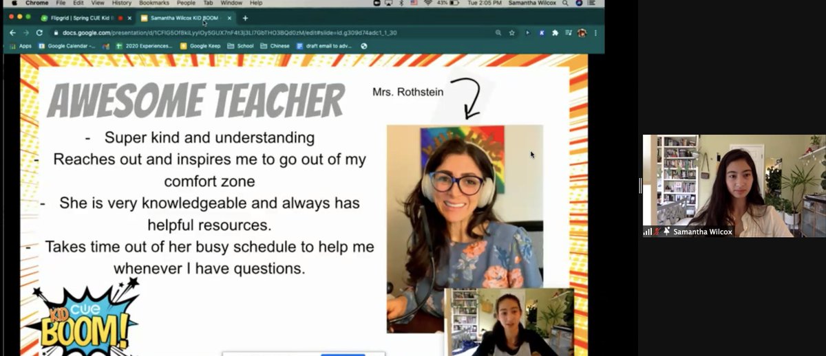 StephRothEDU's tweet photo. So proud of my amazing student Sam! She rocked her #KidBoom!
I'm so lucky to have Sam in @LEADLG1 Eng 9. I learn from you every day.
💡
✅Increase creative opportunities
🚀More clubs for connection
🔥Make projects full of real choice
@cueinc #WeAreCUE @LosGatosHigh #LGSUHSD https://t.co/FEU3OA3DFT