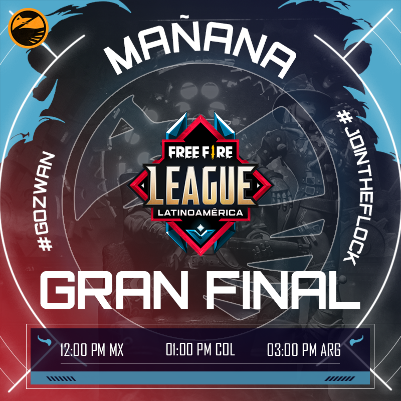 🔥Mañana jugamos la Gran Final de Free Fire League🔥

🎙️ <a href="/Silvixgd/">Silvia Gomez Delgado</a> / <a href="/XavyBecker/">XavyBecker</a> / <a href="/_AlanQ/">AlanQ</a> / <a href="/lenabrinter/">LuckyLena ✨</a> / <a href="/RomeoTheCaster/">Alex Déleon</a> / <a href="/CantorGames/">🎙️ FS Alejandro Cantor | #ValorantMasters</a> 
⏰ 3pm 🇦🇷 12pm 🇲🇽  
📺 booyah.live/freefirelatam 

#GoZwan #ZwanFF #JoinTheFlock