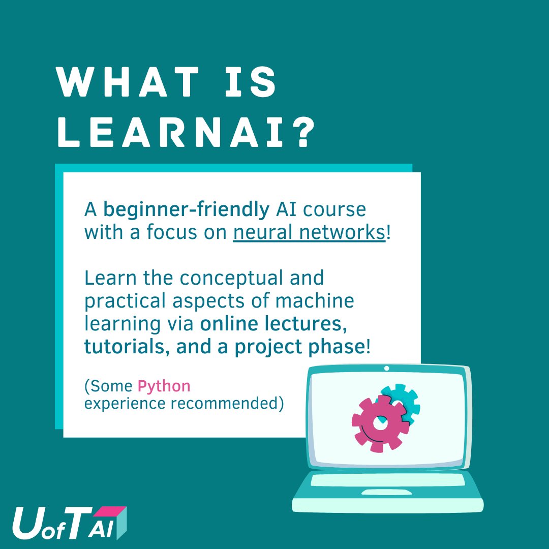 uoft_ai's tweet photo. 🔈Applications to join LearnAI are now open!🔈

If you’re eager to learn how you can use machine learning to find meaningful solutions to problems, apply now via the link in our bio! https://t.co/Cawyx8oVWL