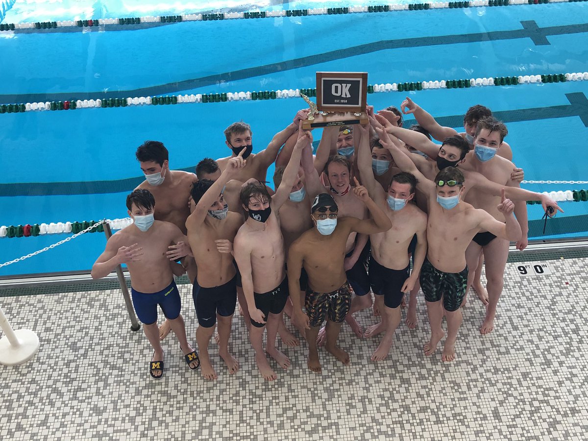Congratulations to the West Ottawa Boys Swim &amp; Dive team on their 8th straight OK Red Conference Championship! They added 4 members to the State Team too! #GoWO