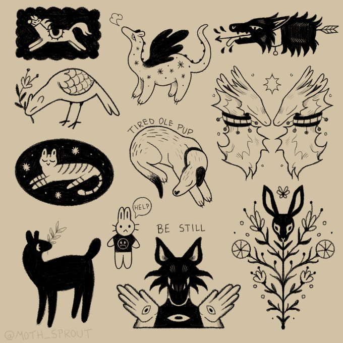 ⚡️ TATTOO FLASH SHEETS ⚡️

- Each design is ✨$20 ✨
- PayPal me to https://t.co/YPlWJjCt7X then dm me a screenshot of the payment
- once paid, tell me the design you want, and I will send you an image of that design
-  multiple people can buy the same design! 