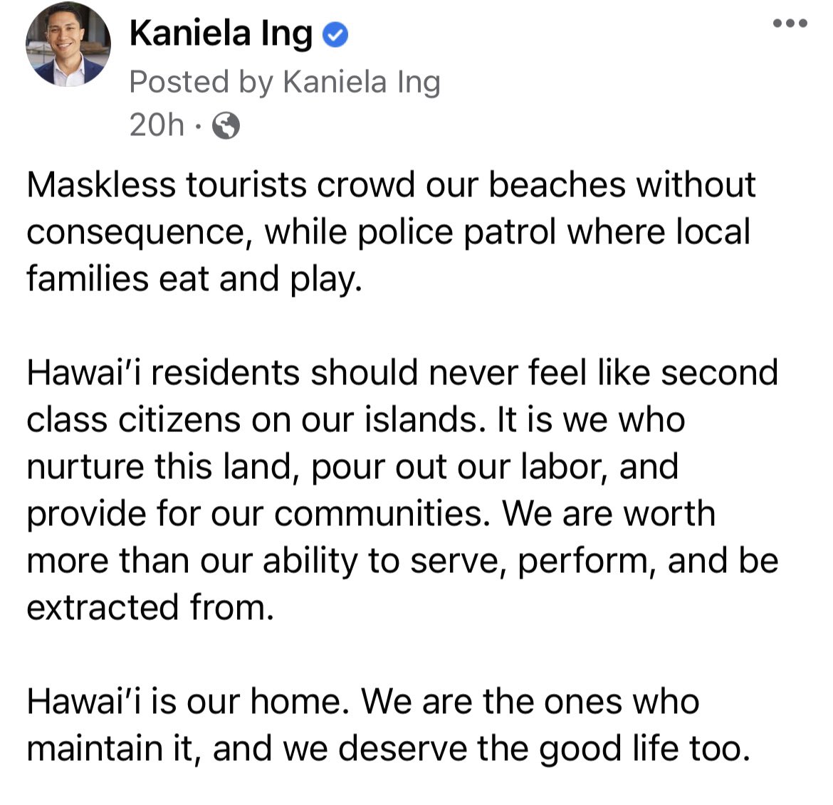 KanielaIng's tweet photo. Give space to locals. We deserve the good life too. https://t.co/ZKRQpbbchb