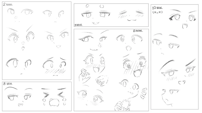 quick facial expression study from @/kakage0904's stream! based on @/abara's drawings  