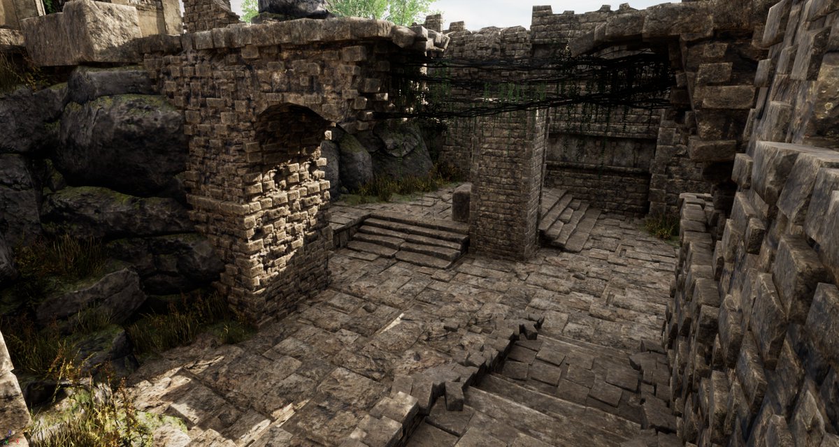RAkhmedzhanov's tweet photo. Here is some #workinprogress screenshots of small level with a route from point A to point B. 

Location has linear structure with little filler zones and elevation differences between start and final points.  

#leveldesign #levelart #unrealengine4 #outblock https://t.co/2oK6qBm8Zy