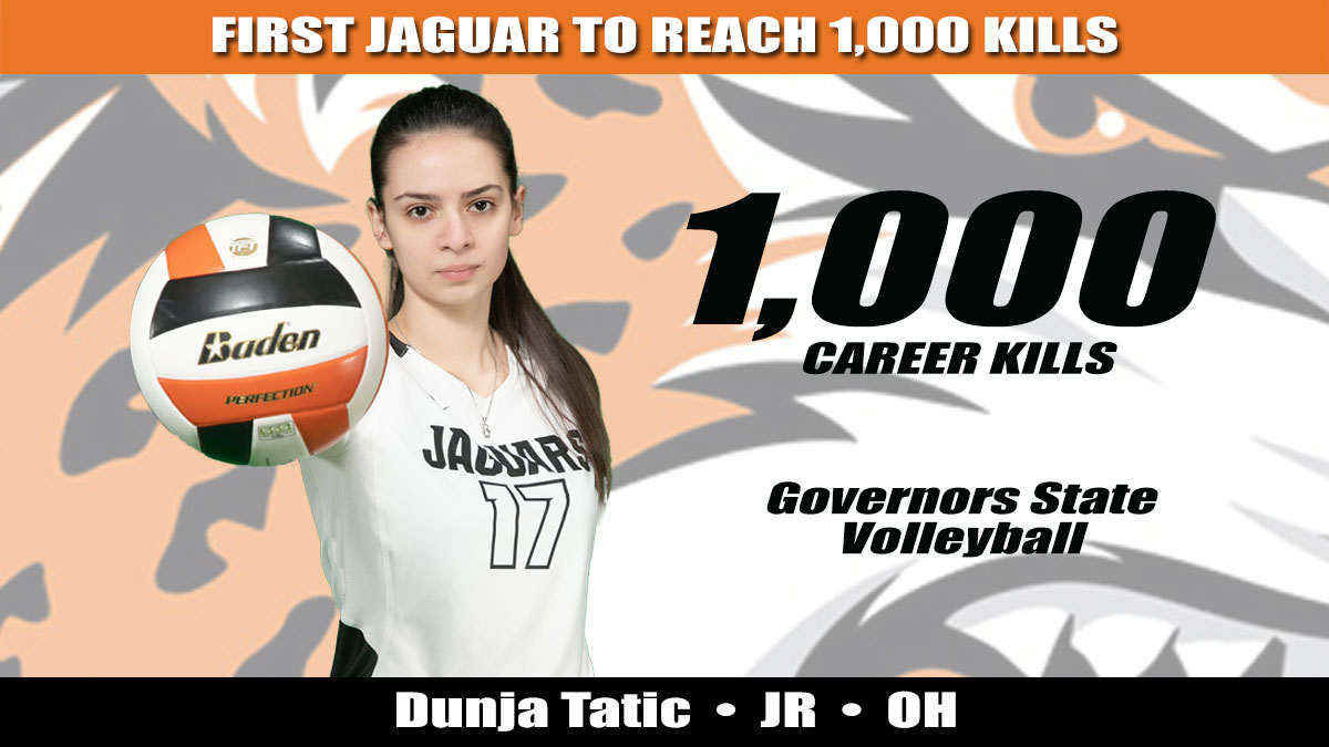 GSUJaguars's tweet photo. Congratulations to Dunja Tatic, who has become the first GSU player to record 1,000 career kills. https://t.co/8FcD54V391
