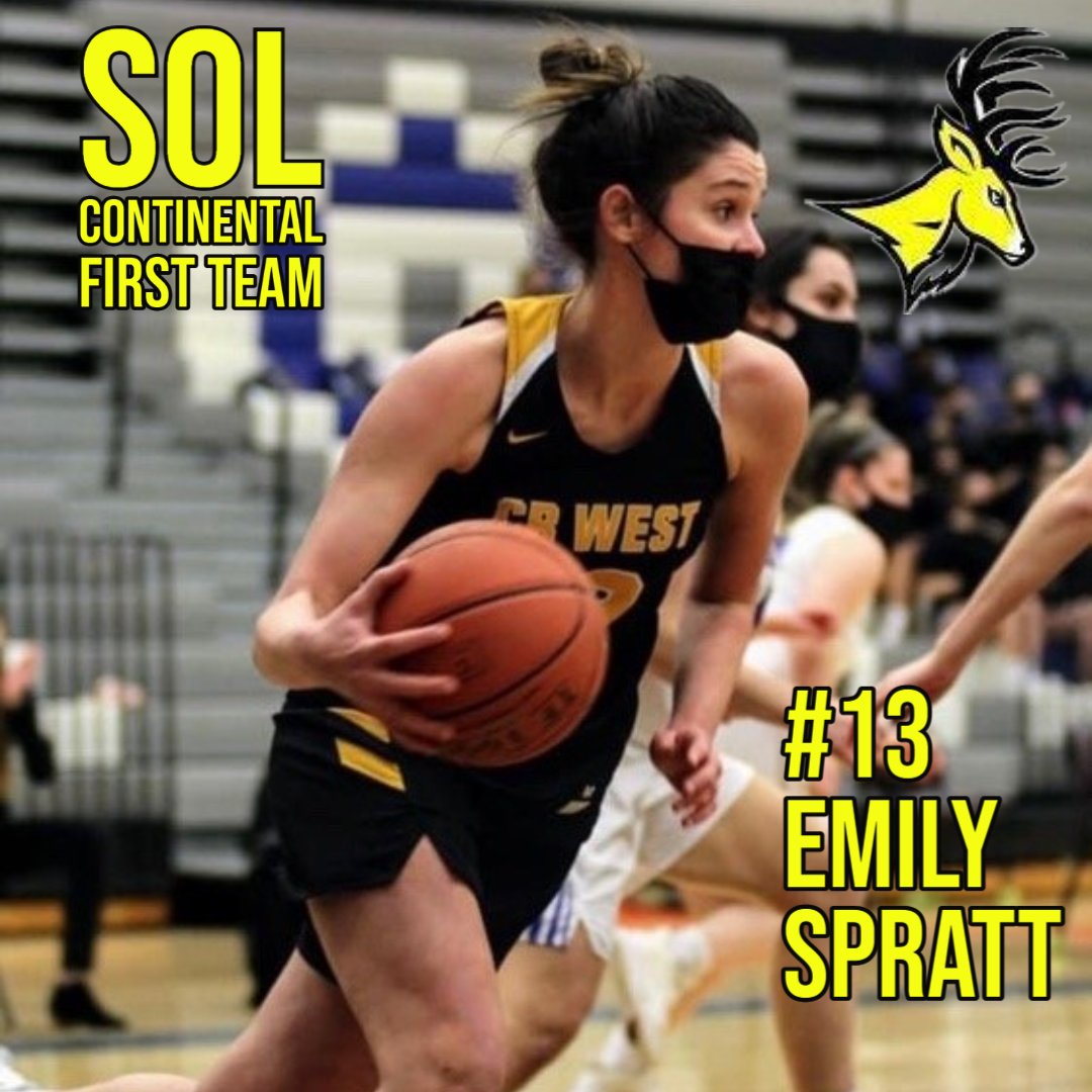 Congrats to Jr <a href="/EmilySpratt13/">emily spratt</a> on being named Sol Continental First Team! Emily lead the team in scoring, averaging 16 ppg and drew the assignment of covering every teams top scorer. Emily showed her leadership on both ends of the floor this year! 

Go Bucks!