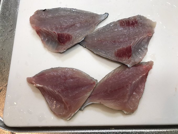 アカモンガラとメガネハギ
見た目のせいであれだったけど、身は意外といけそうな感じ 